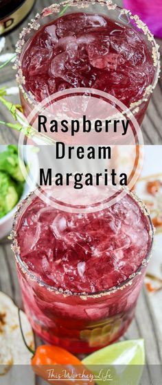 raspberry dream margarita with text overlay