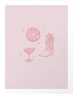 Pink Disco Cowgirl, Kitchen Bar Cart, Cowgirl Print, Pink Disco, Disco Cowgirl, Cowgirl Art, Pink Art Print