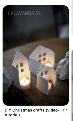 the instructions for how to make paper houses with candles