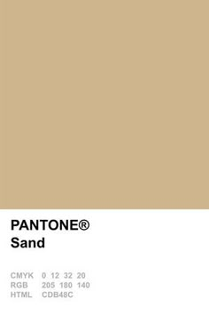 the pantone sand color is shown in this image