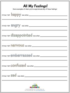 an all my feelings worksheet with the words in english and spanish on it