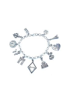 New. This Bracelet makes a perfect gift  has 11 Paris themed Charms.  Stainless Steel bracelet has a lobster clasp closure measures approx 8" bracelet and charms are silver tone alloy and steel. Charms measure approx 1/2" - 1" in size charms include assorted Paris, Fleur de Lis, Paris Eiffel Tower, Poodle, Arc de Triumph, Paris, Sacre Coeur Church, perfume, La Bonne Vie, Eiffel Tower, I love Paris Silver Charm Bracelets In Stainless Steel, Silver Stainless Steel Charm Bracelets, Silver Stainless Steel Bracelets With Charms, Nickel Free Silver Themed Charms, Nickel Free Silver Metal Charm Bracelet, Alloy Charm Bracelet, Themed Sterling Silver Charm Bracelet Nickel Free, Personalized Themed Silver Bracelets, Themed Silver Bracelets With Charms