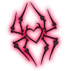 the heart is surrounded by black and pink lines