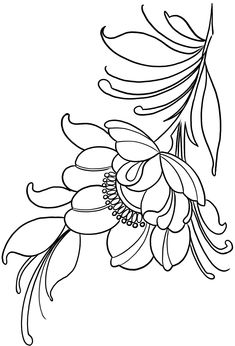 a black and white drawing of flowers