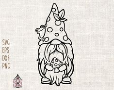 an image of a gnome with a baby in his lap and the words svg files dxf