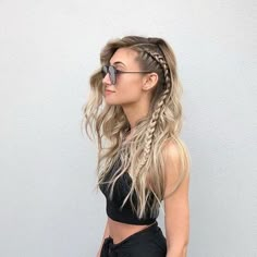 Braided Prom Hair, Fishtail Braid, Hair 2018, Festival Hair, Side Braid, Long Blonde, Short Hairstyle