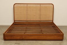 Coco Rattan Teak Wood Bed Headboard Frame Standard King Coastal Bedroom Furniture Decor Bedframe Aesthetic, Rattan Headboard Bedroom Ideas, Platform Bed Headboard, Teak Bed, Bedroom 2025, Modern Wooden Bed, Nightstand And Dresser, Headboard Frame, Rattan Bed Frame