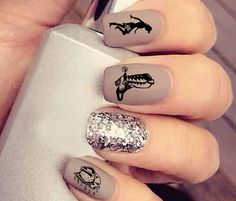 Country Theme Nails, Western Cartoon, Country Acrylic Nails, Nails Tattoo