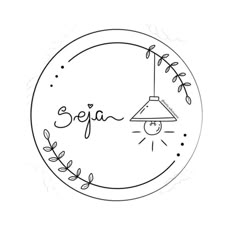 an image of the word egia written in cursive writing on a circle