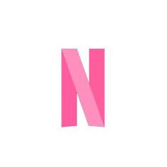 the letter n is made up of pink paper