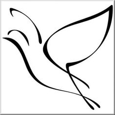 a black and white drawing of a bird