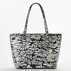 Medium Asher Leather Tote | Grapefruit Ombre | BRAHMIN Handbag Care, White Palette, Hand Drawn Floral, Drawn Floral, The Lane, Lightweight Bag, Satchel Tote, Business Bag, Engraved Gifts