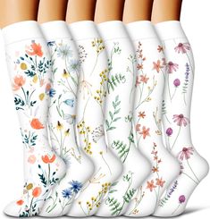 PRICES MAY VARY. 6 PAIRS COMPRESSION SOCKS - When it's not possible to press pause during long hours of work, maintaining healthy blood circulation is the key to staying energized and performing at your best. Combined with fashion, style, science, and technology, Our knee-high compression socks offer great comfort, Increase circulation,Improve leg and foot comfort,Relief from pain, aches, and fatigue,All-Day Comfort + Support. Switch up your regular Core-Spun routine with this new pattern! GRADU Gifts For Nursing Home Residents, Winter Watercolors, Fashion Necessities, Nurse Travel, Nurse Accessories, Increase Circulation, Womens Compression Socks, Medical Careers, Travel Clothing