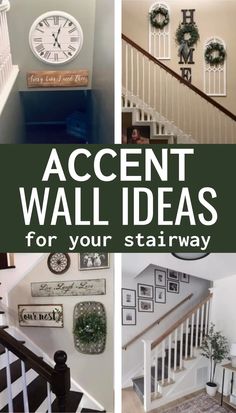 Stairway Accent Wall Decoration Ideas Stair Wall Decoration, Stairs With Photos Picture Walls, Small Stair Case Ideas, Decor Ideas For Stairway Walls, How To Decorate Tall Stairwell Walls, How To Decorate Stairs Wall, Stairs Wall Decor Ideas Stairways, Staircase Decor Ideas Wall Stairways, Decor For Staircase Wall