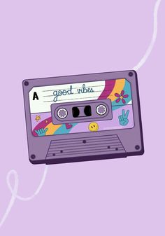 an old school cassette with the words san francisco written on it, in front of a purple background