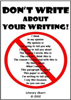 a sign that says, don't write about your writing in red and black