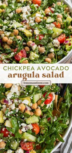 this chickpea avocado arugula salad is the perfect side dish for any meal