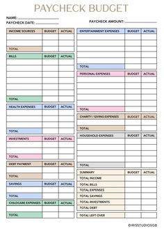 Simple Paycheck Budget Printable Paycheck Pla Budget Break Down Template, Budget Planner Printable Free Zazzle, Building A Budget, Pay Check Budget Printable, Free Budgeting Templates, Weekly Budget Spreadsheet, 0 Based Budget, How To Budget For Beginners Weekly, 2024 Budget Planner