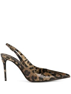 dark brown goatskin/calfskin all-over leopard print slingback strap pointed toe branded insole high heel Chloe 2024, Cheetah Heels, Cheetah Print Heels, Brown Pumps, Leopard Print Shoes, Leopard Print Heels, Leopard Shoes, Slingbacks, Dolce E Gabbana