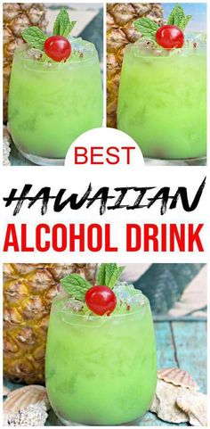 the best hawaiian alcohol drink recipe is made with pineapple, mint and watermelon