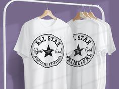 All Star Faculty Shirts All Star Counselor All Star Principal All Star Assistant Principal All Star Secretary All Star Teacher Shirt: Gildan , 100% Cotton, Unisex Sizes: S-3X Super cute and fun shirt to wear to show school spirit! How to place an order: 1. Select the t shirt size and color you would like. 2. In the Personalization box write if you want Counselor, Principal, Asst. Principal, Secretary or Teacher If you have a custom order you would like to place please reach out to me PRIOR to pl Principal Wardrobe Work Outfits, School Faculty Shirts, School Staff Tshirts, Middle School Staff Shirts, Staff Shirts, School Staff Shirts, Elementary School Staff Shirts, Principal Shirt Ideas, Assistant Principal Tshirt Ideas