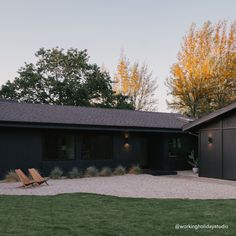 Soft, charcoal black Mid Century Bungalow, Cosy Decor, Espresso At Home, Working Holiday, Zen Den, Mid Century Ranch, Organic Compounds, Woodland Hills, Ranch Style Homes