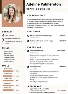 a professional resume template for graphic designers