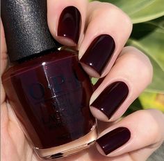 Dark nails for fall? Revolutionary🍷@emmaheartssnails Opi Burgundy Nail Polish, Opi Burgundy, Nail Polish Names, Polish Names, Dark Red Nails, Maroon Nails