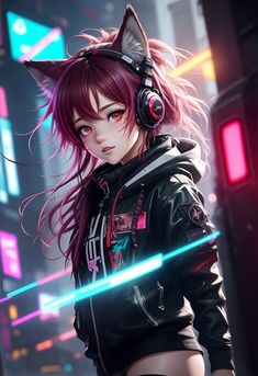 Cat Thief Character, Cat Girl Art, Cyberpunk Art Girl, Cyberpunk Oc Girl, Phoenix Wallpaper, Black Lagoon Anime, Cyberpunk Character Art Female Neon, Tears Art, Make Someone Smile