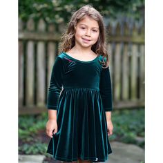 Merry Merry! Our Christmas twirly dress is perfect for family gatherings and pictures with Santa. The stretch green velvet dress has Merry embroidered on the neckline. Girls Holiday Outfits, Green Christmas Dress, Velvet Christmas Dress, Girls Holiday Outfit, Girls Velvet Dress, Velvet Holiday Dress, Joy Dress, Christmas Dresses, Girls Holiday