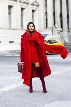 Winter Color wheel for outfits . #winter #colors #lookbook #winteroutfits Suede Pumps Outfit, Red Scarf Outfit, Winter Outfits 2021, Sweater Dress Boots, Pink Suede Pumps, Wendy's Lookbook, Red Sweater Dress, Yellow Coat, Purple Coat