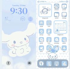 an image of a cartoon character theme on the phone's wallpaper and keyboard