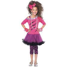 punk rocker costumes for girls | Rockstar Costume Kids Rock Star Pop Diva Halloween Fancy Dress Rockstar Costume Kids, Decade Dress Up, Girl Rockstar, 80s Halloween Costumes, 80s Fancy Dress, 80s Party Outfits, Party City Costumes