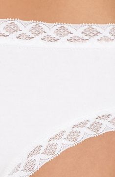 Geometric lace is soft and light, adding a delicate edge to briefs made from a comfortable pima-cotton blend. Cotton-lined gusset 94% pima cotton, 6% Lycra® elastane with 84% nylon, 16% elastane lace Hand wash, line dry Imported Lace Trim Briefs For Daywear, White Brief Bottoms With Contrast Lace, Cotton Lace Trim Briefs, Stretch Lace Trim Slip For Daywear, Geometric Lace, Pima Cotton, Warm White, Briefs, Cotton Blend