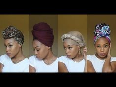 4 Quick  EASY Headwrap/Turban Styles (Short Natural Hair  TWA Friendly) - YouTube Turban Styles, Headwrap Hairstyles, Natural Hair Twa, Mode Turban, Afrikaanse Mode