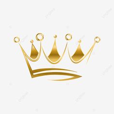 a golden crown on a white background, illustration, design, gold png and psd