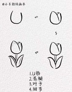 an image of tulips drawn in chinese