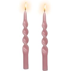 two pink candles with one candle lit and the other turned on it's side