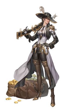 Pirate Outfit, Female Armor, 캐릭터 드로잉, Game Character Design, Fantasy Artwork