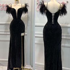 Brand New With Tags Size Large Off Shoulder Feather Sleeves Reception Dress Black, Black Club Dresses, Club Dresses Nightclub, Feather Sleeves, Dresses Nightclub, Stunning Gowns, Reception Dress, Long Black Dress, Club Dresses