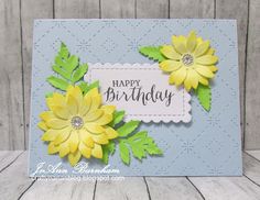 a birthday card with yellow flowers on it