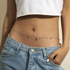 Lightning Alloy Waist Chain Jóias Body Chains, Waist Jewelry, Edgy Jewelry, Punk Accessories, Body Chains, Belly Jewelry, Mode Boho, Classy Jewelry, Belly Chain