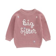 PRICES MAY VARY. Materia: Toddler sweater, soft and breathable, warm and skin friendly. This baby sweater feels very comfortable to wear. Toddler girl sweater, toddler sweaters girls, toddler knit sweater, infant sweater, newborn knit sweater. Features: Baby sweater, big sister, little sis, floral embroidery, knitted sweaters, so cute. Big sister outfit, little sister outfit, sister matching outfits, big sis outfit, matching sister outfits, baby girl sweater, baby girls' sweaters, baby knit swea Baby Boy Christmas Outfit, Outfits Long Sleeve, Boys Christmas Outfits, Baby Boy Christmas, Infant Baby Girl, Winter Baby Clothes, Sister Outfits