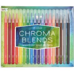 Watercoloring will never be the same with Chroma Blends Watercolor Markers. This beautiful 18 piece set features a colorful array of watercolor markers with brush tips. Just add water for amazing watercoloring. Watercolor makers work a lot like watercolor brushes. Try out different techniques like adding water directly to the watercolor marker for a traditional watercolor effect. You can also try adding water to your paper first and then start painting with the watercolor marker for an incredibl Watercolor Markers, Watercolor Brush Pen, Art Pens And Markers, Paper Quilling Patterns, Brush Markers, Watercolor Brush, Never Be The Same, Quilling Patterns, Art Pens