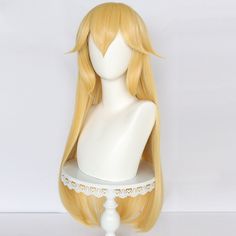 Synthetic Hair 30 Inch Long Blonde Straight Princess Peach Cosplay Wig for Women Halloween Party Princesa Peach Cosplay, Princess Peach Cosplay, Peach Cosplay, Princesa Peach, Anime Wigs, Wig Party, Princess Cosplay, Holiday Costumes, Coily Hair