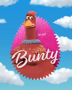 Bunty is posing in a pink glitter egg shape Cake Fashion, Aardman Animations, Christmas Coloring Sheets, Chicken Nugget