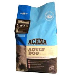 a bag of acana adult dog food