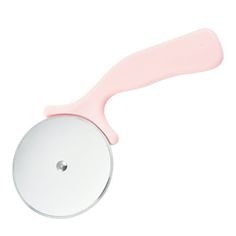 a close up of a pink and white object on a white background