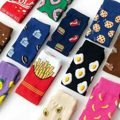 Food Socks, Cartoon Socks, Cute Egg, Harajuku Women, Japanese Harajuku, Stylish Socks, Sock Drawer