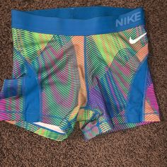 Nike Multicolored Shorts. Never Worn. No Tags Summer Workout Color Block Bottoms, Summer Color Block Workout Bottoms, Color Block Short Athleisure Bottoms, Athleisure Color Block Short Bottoms, Color Block Fitted Short Bottoms, Fitted Color Block Shorts, Fitted Color Block Short Bottoms, Casual Fitted Color Block Shorts, Stretch Color Block Short Bottoms